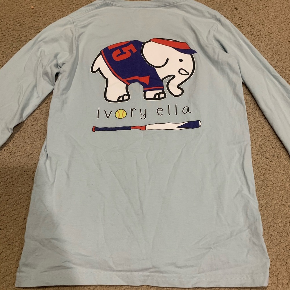 Ivory Ella Softball Long Sleeve Tee Shirt